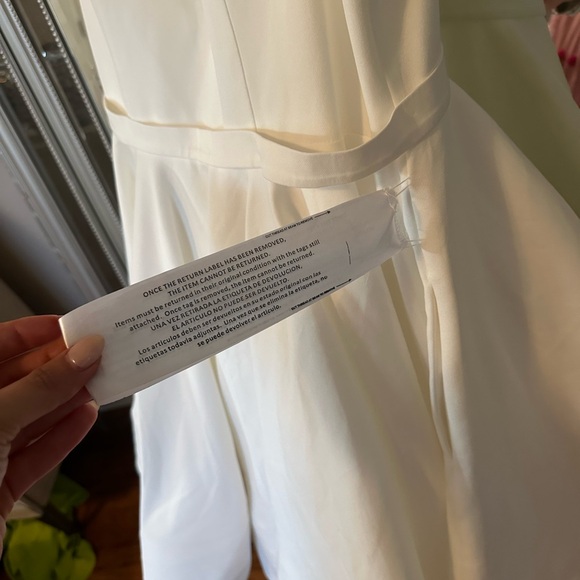 Ieena Max Duggal V-Neck Sleeveless Fit Flare Low Back Mini Dress White 10 NWT - Picture 3 of 5